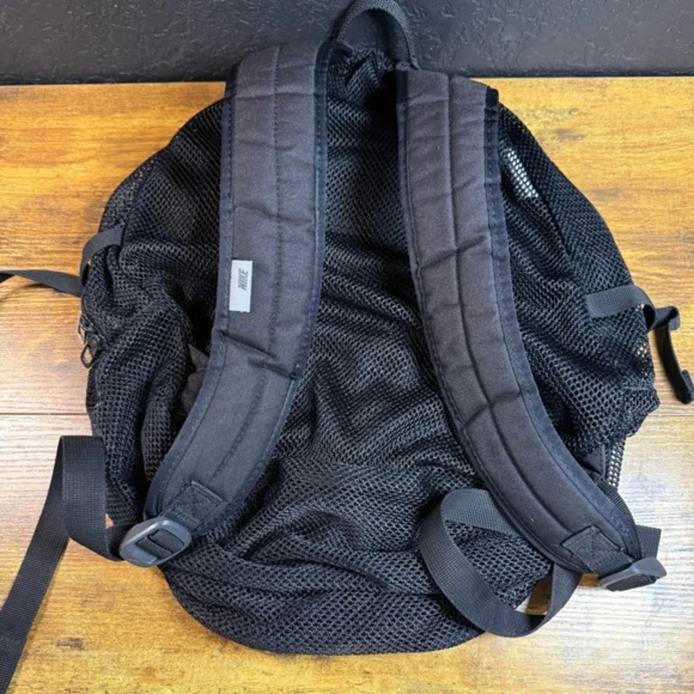 Nike Vintage Y2K Black Grey Polyester Mesh‎ Backpack Unisex OS